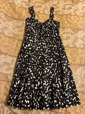 Jacob Black and White Printed Midi Dress